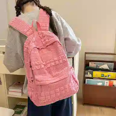 醇龙 大学生初高中百搭旅行轻便通勤包 泡泡料 双肩包 女款 多色