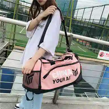 醇龙 小众休闲简约多功能短途旅游时尚百搭 尼龙 旅行包 男女同款情侣款 粉/玫红/卡其/黄/黑/绿