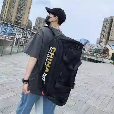 醇龙 小众休闲简约多功能短途旅游时尚百搭 尼龙 旅行包 男女同款情侣款 粉/玫红/卡其/黄/黑/绿