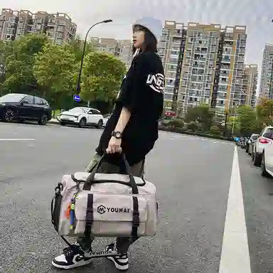 醇龙 大容量 轻便时尚 干湿分离 简约纯色 尼龙 单肩斜挎旅行包 常规 男女同款情侣款 黑/青绿/黄/粉/军绿/卡其