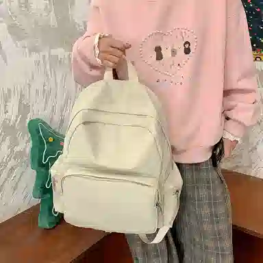 醇龙 韩版纯色简约轻便 尼龙布 双肩包 常规 男女同款情侣款 多色