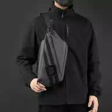 醇龙 多功能运动防水斜挎百搭韩版大容量休闲单肩斜挎小包 尼龙布 胸包 常规 男女同款情侣款 黑/军绿/迷彩/灰/深蓝