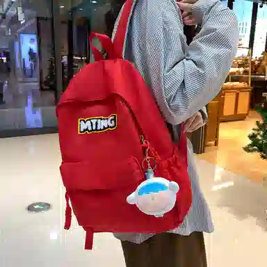 醇龙 高颜值书包小众大容量大学生初中高中韩系可爱简约背包 尼龙 双肩包 女款 多色