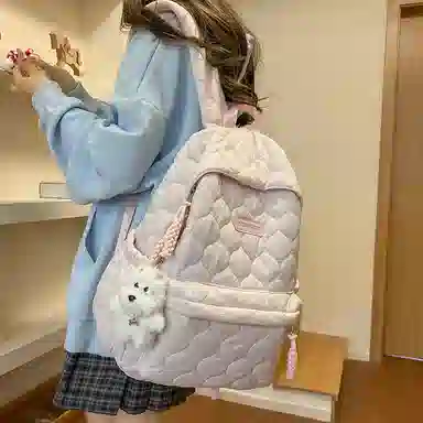 醇龙 设计感百搭简约学生 涤纶（聚酯纤维） 书包背包双肩包 女款 多色