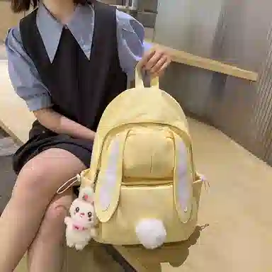 醇龙 韩版学生大容量小清新兔子外出旅行 双肩包 女款 尼龙 多色