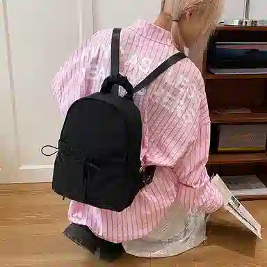 醇龙 时尚简约纯色百搭高级感 尼龙 双肩包 女款 多色