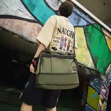 醇龙 中性风休闲简约短途旅游时尚百搭 尼龙 旅行包 常规 男女同款情侣款 黑/红/黄/卡其/青绿/军绿/粉