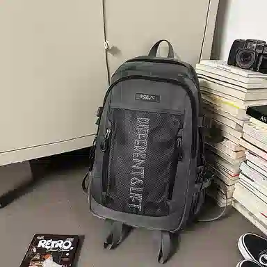 醇龙 大容量休闲百搭轻便 尼龙拼网 双肩包 常规 男女同款情侣款 多色