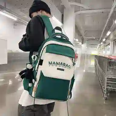 醇龙  尼龙男女通用多色双肩包简约耐脏撞色学生大容量耐磨旅行包