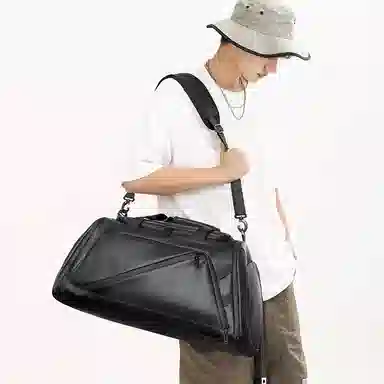 醇龙 休闲防水多功能干湿分离 尼龙布 旅行包 常规 男女同款情侣款 黑