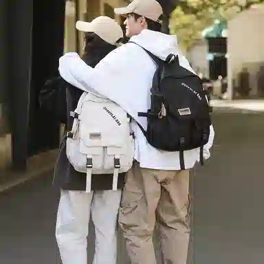 醇龙 大容量 复古 原宿风 休闲大学生 双肩包 男女同款情侣款 尼龙 多色