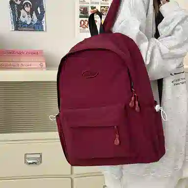 醇龙 轻便简约纯色背包休闲百搭大学生 尼龙 双肩包 男女同款情侣款 多色