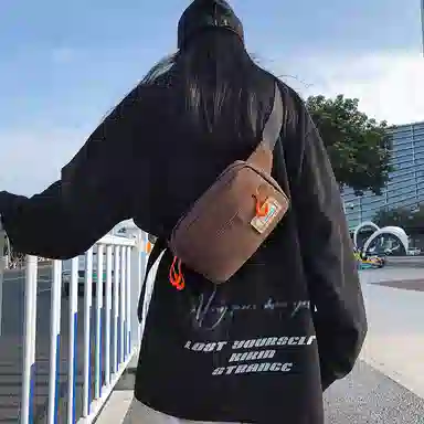 醇龙 休闲百搭潮流 尼龙 胸包 常规 男女同款情侣款 白色/棕色/黑色/卡其色