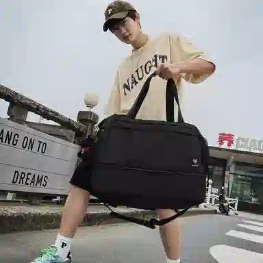 醇龙 中性风休闲简约短途旅游时尚百搭 尼龙 旅行包 常规 男女同款情侣款 黑/红/黄/卡其/青绿/军绿/粉