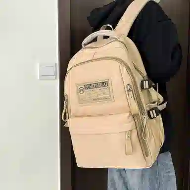 醇龙 初中高中生大容量轻便耐脏学生旅行 双肩包 男女同款情侣款 尼龙 多色