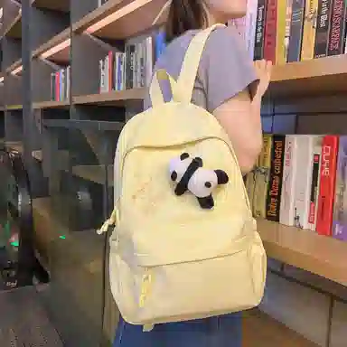 醇龙 尼龙男女通用多色日系极简风纯色简约百搭大容量双肩包