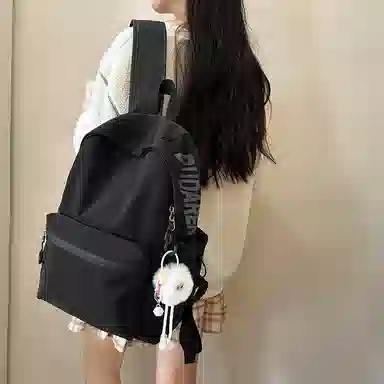 醇龙 纯色简约大学生时尚旅行高中学生 尼龙 双肩包 男女同款情侣款 多色