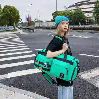 醇龙 大容量干湿分离时尚休闲 尼龙布 单肩包 男女同款情侣款 黑/青绿/黄/蓝/军绿/粉/卡其