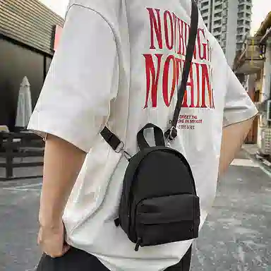 醇龙 时尚精致运动百搭轻便纯色洋气简约清新日常通勤 皮膜拼尼龙 斜挎包单肩包 男女同款情侣款 多色