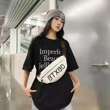 醇龙 简约百搭 尼龙布 胸包 常规 男女同款情侣款 黑/白/灰/红/桔