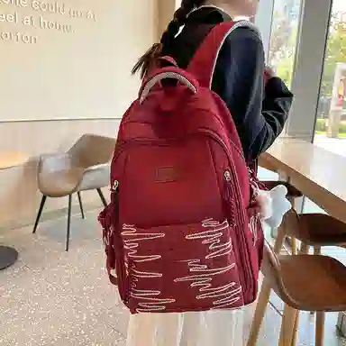 醇龙 韩版简约潮初高中学生书包大容量轻便背包 尼龙 双肩包 女款 多色