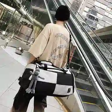 醇龙 简约多功能干湿分离百搭休闲撞色设计短途旅游时尚百搭 牛津布 旅行包 男女同款情侣款 蓝/灰/粉/青绿/黑/红/黄/紫