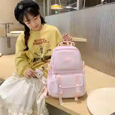 醇龙  尼龙男女通用多色风简约纯色双肩包大容量背包