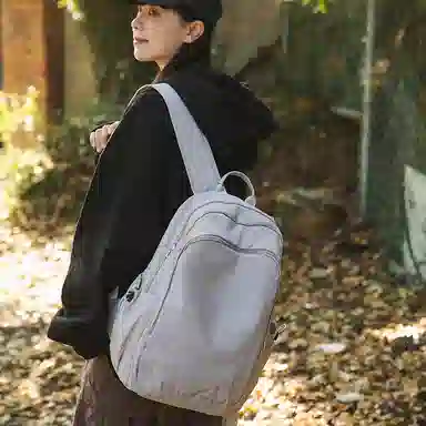 醇龙 书包韩版时尚纯色轻便大容量百搭旅行背包潮 尼龙 双肩包 常规 男女同款情侣款 多色