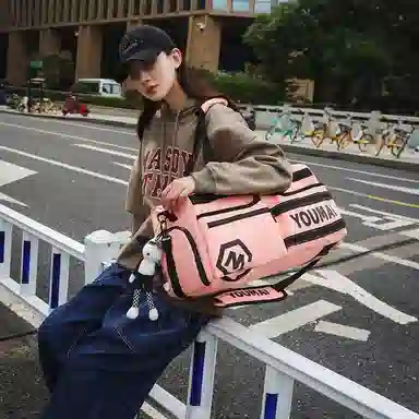 醇龙 中性风休闲简约旅游时尚百搭多功能 尼龙布 旅行包 男女同款情侣款 黑/黄/紫/红/灰/青绿/粉