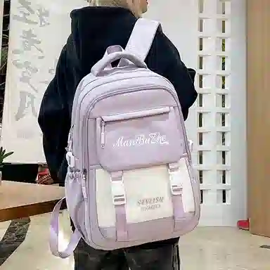 醇龙 减负书包大容量多隔层百搭背包书包 尼龙 双肩包 常规 男女同款情侣款 多色