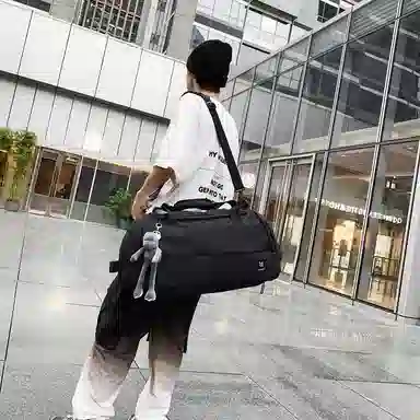 醇龙 简约多功能干湿分离百搭休闲撞色设计短途旅游时尚百搭 牛津布 旅行包 男女同款情侣款 蓝/灰/粉/青绿/黑/红/黄/紫