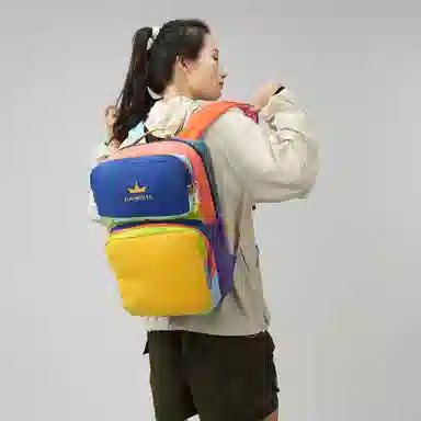 醇龙 多巴胺大容量轻便撞色时尚潮流 牛津布 双肩包 常规 男女同款情侣款 多色