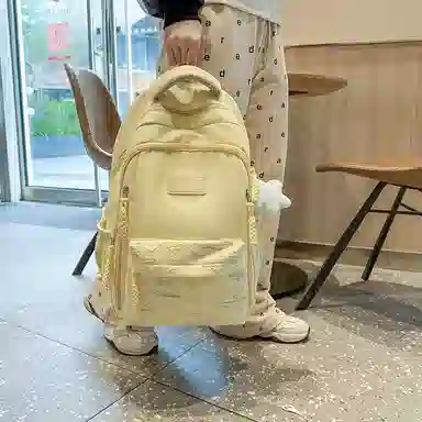 醇龙 韩版简约潮初高中学生书包大容量轻便背包 尼龙 双肩包 女款 多色