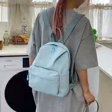 醇龙 古着感纯色防水电脑登山背包 尼龙 双肩包 男女同款情侣款 多色