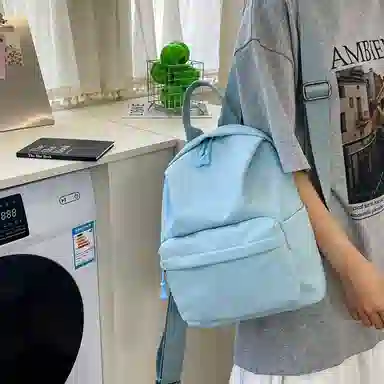 醇龙 古着感纯色防水电脑登山背包 尼龙 双肩包 男女同款情侣款 多色