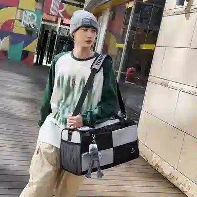 醇龙 大容量短途旅行干湿分离多用 牛津布 单肩包 男女同款情侣款 黑/青绿/蓝/灰/粉/紫/黄/红/白