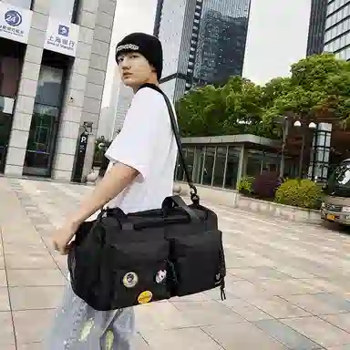 醇龙 大容量干湿分离时尚休闲 尼龙布 单肩包 男女同款情侣款 黑/青绿/黄/蓝/军绿/粉/卡其