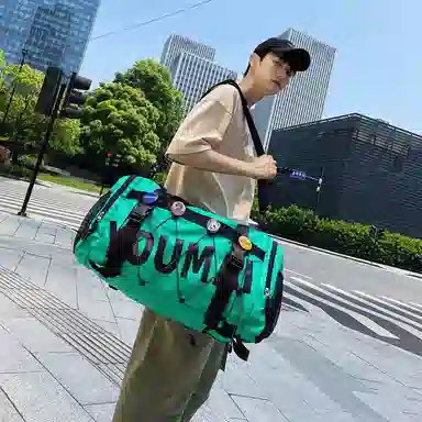 醇龙 多功能干湿分离休闲简约短途旅游时尚百搭 尼龙布 旅行包 男女同款情侣款 黑/青绿/军绿/黄/粉/卡其