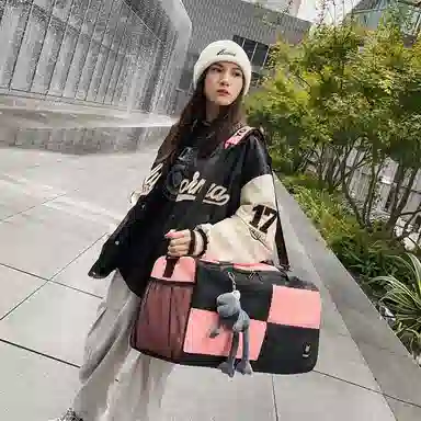 醇龙 大容量短途旅行干湿分离多用 牛津布 单肩包 男女同款情侣款 黑/青绿/蓝/灰/粉/紫/黄/红/白