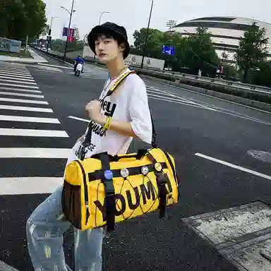 醇龙 多功能干湿分离休闲简约短途旅游时尚百搭 尼龙布 旅行包 男女同款情侣款 黑/青绿/军绿/黄/粉/卡其