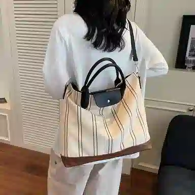 醇龙 高级感通勤斜挎托特包女帆布大容量购物袋休闲单肩包 尼龙 手提包 常规 男女同款情侣款 多色