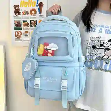 醇龙 尼龙男女通用多色书包小众设计尼龙高颜值日系学生书包大容量纯色旅行双肩包