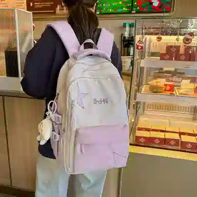 醇龙 日系大容量书包森系高中大学生初中生校园百搭小清新 尼龙 双肩包 男女同款情侣款 多色