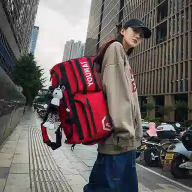 醇龙 中性风休闲简约旅游时尚百搭多功能 尼龙布 旅行包 男女同款情侣款 黑/黄/紫/红/灰/青绿/粉