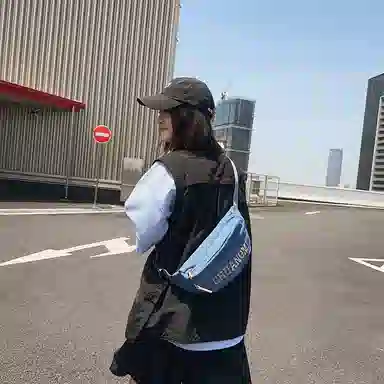 醇龙 背包骑行运动斜挎包休闲腰包 牛仔布 胸包 男女同款情侣款