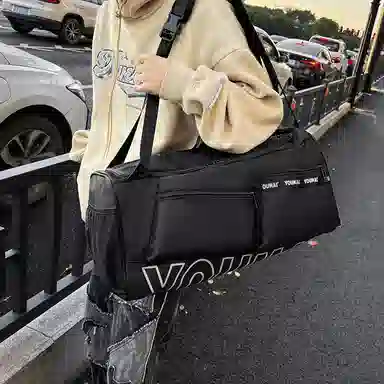 醇龙 休闲简约多功能旅游时尚百搭潮流 尼龙布 旅行包 男女同款情侣款 黄/红/黑/粉/卡其/绿