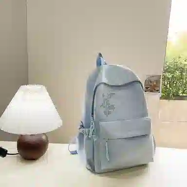 醇龙 尼龙男女通用多色日系极简风纯色简约百搭大容量双肩包