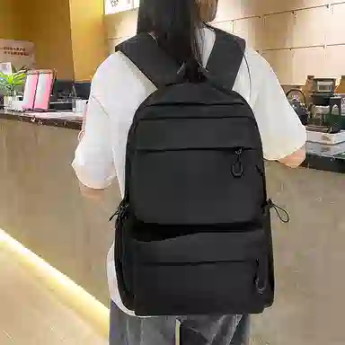 醇龙 超酷简约纯色大容量 尼龙 双肩包 男女同款情侣款 白色/灰色/黑色/黄色