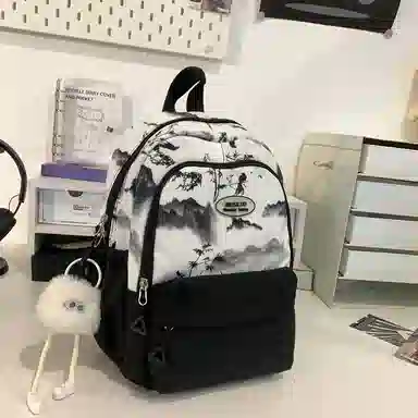 醇龙  休闲简约小众扎染大容量    双肩包  女款