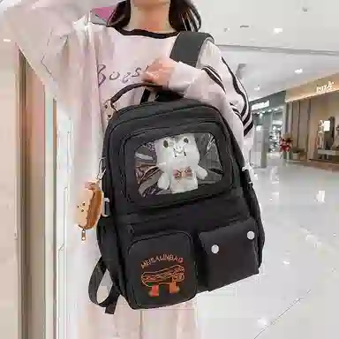 醇龙 日系大容量高颜值 尼龙 书包背包双肩包 常规 男女同款情侣款 米白/黄/蓝/黑